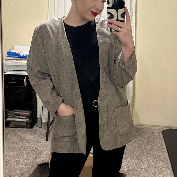 Vintage Loose Plaid Blazer - Picture 7 of 7